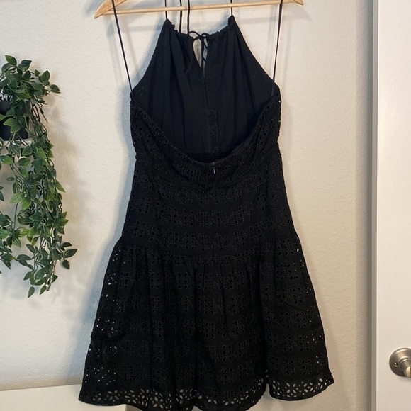 J. Crew Anguilla Mini Halter Dress in Black Eyelet - Size 8 - Picture 5 of 12